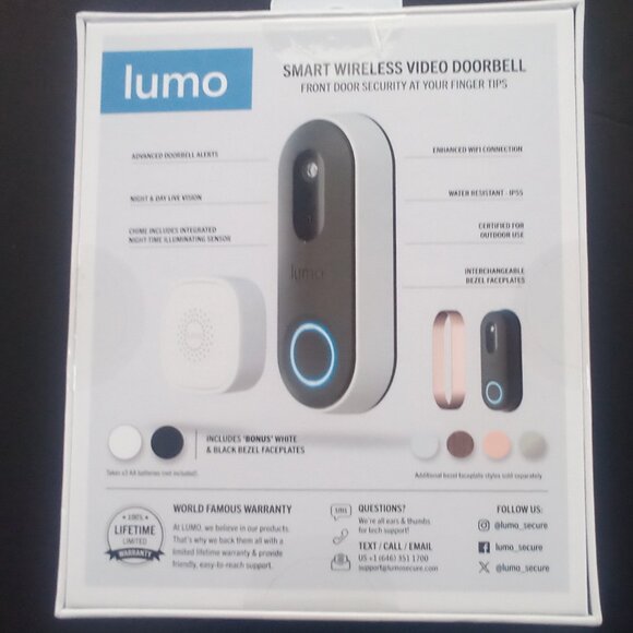 LUMO:  SMART WIRELESS VIDEO DOORBELL, Round The Clock Protection Smart Security - Picture 2 of 7